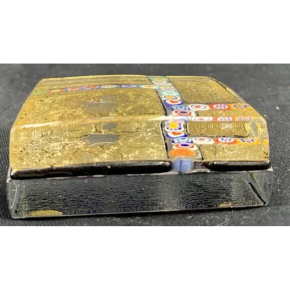 Murano Glass Paperweight Ragazzi & Co Square Millefiori Fused Italy 2.5" Vtg - Picture 4 of 6